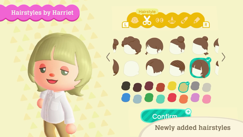 Animal Crossing: New Horizons Acconciature Harriet