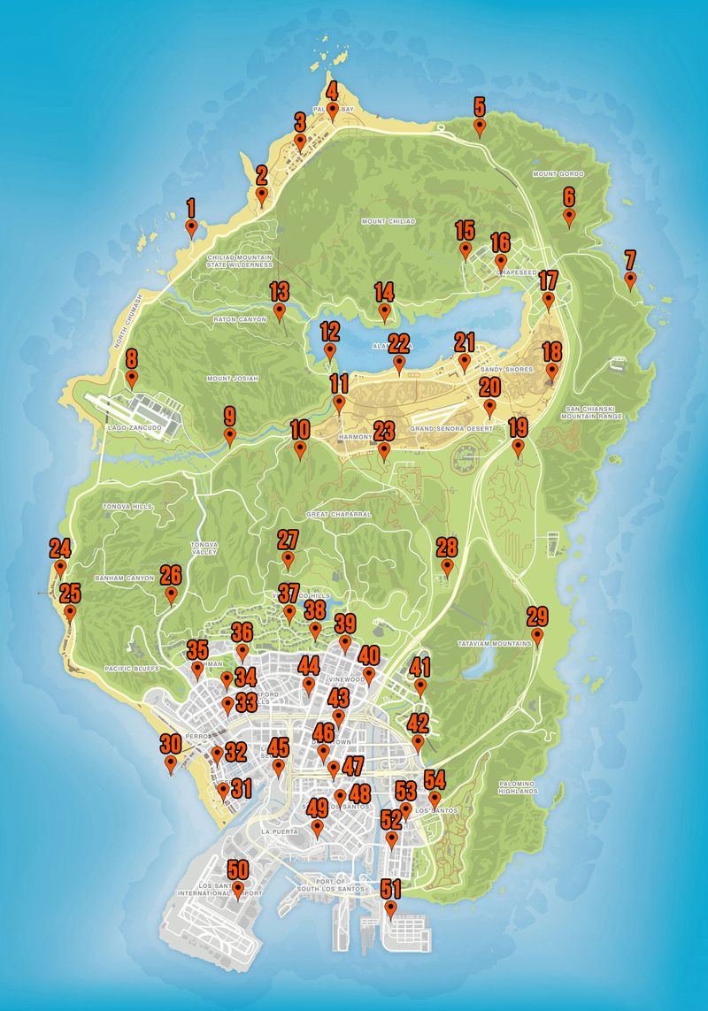 Karte der GTA Online-Spielkarten
