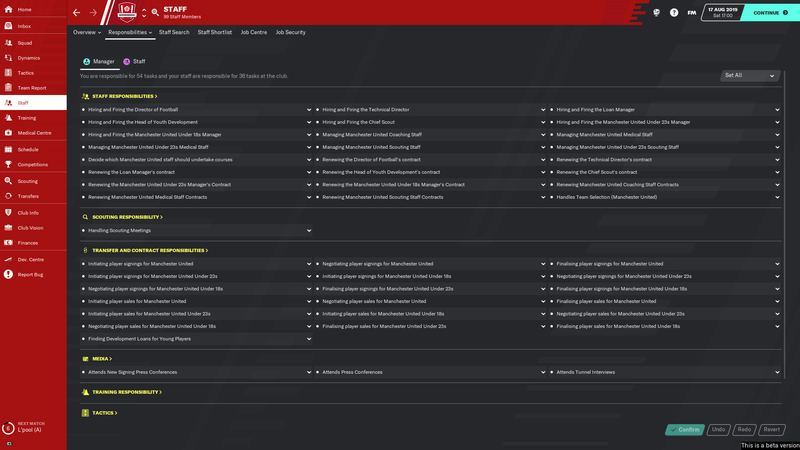 Tips för Football Manager 2020: Personalansvar