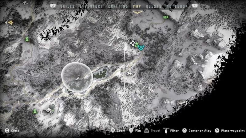 Horizon Zero Dawn: Frozen Wildsin pigmenttipaikat