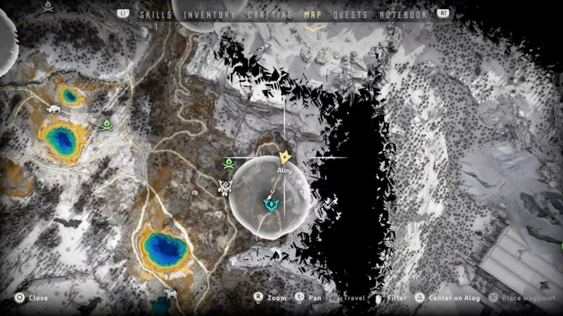 Horizon Zero Dawn: Frozen Wildsin pigmenttipaikat