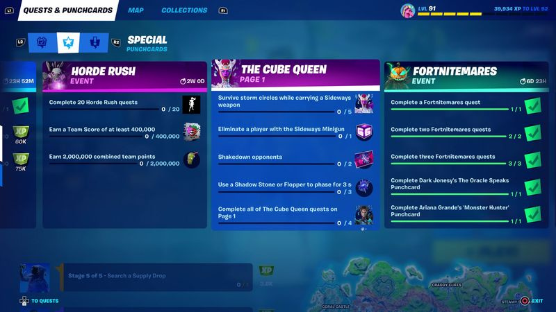 Fortnite Cube Queen -tehtävät