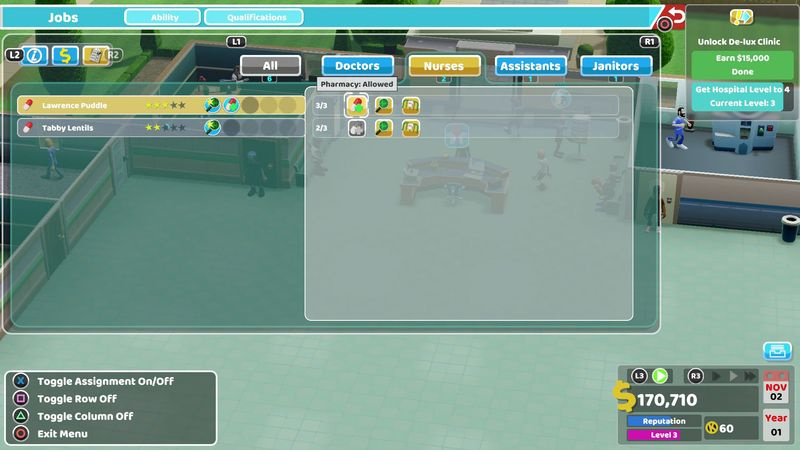 Two Point Hospital kvalificeret personale tips