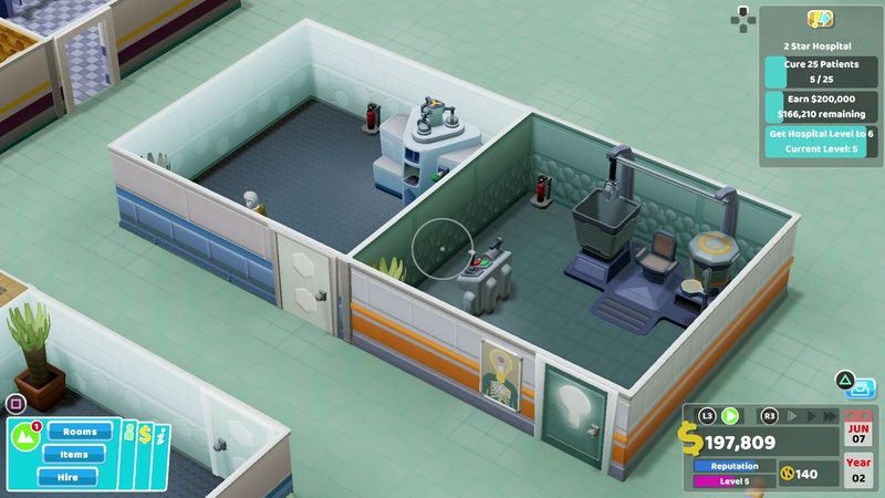 Two Point Hospital værelse tips