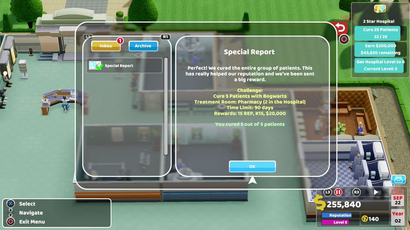 Two Point Hospital udfordringer tips