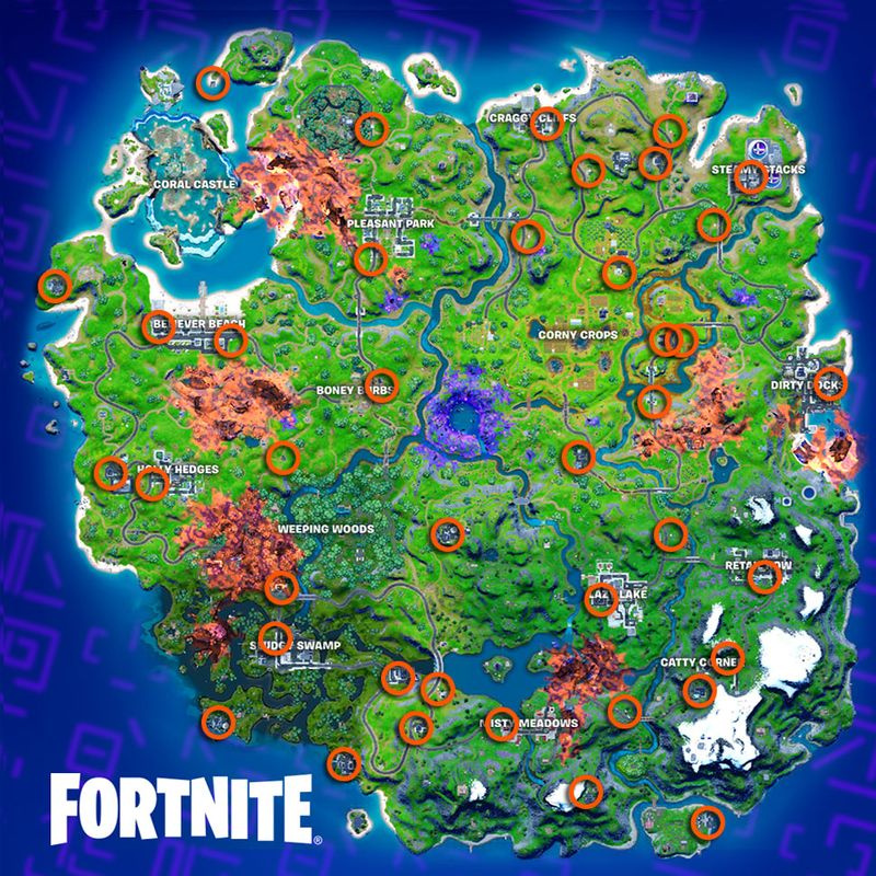 Fortnite Payphonesin sijaintikartta