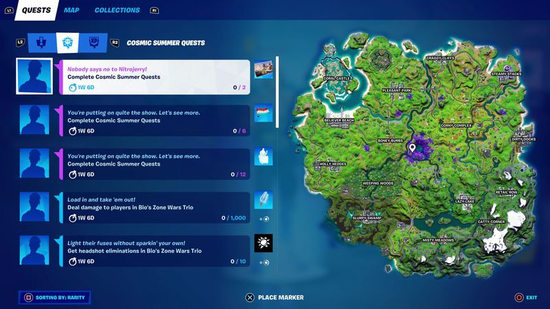 Fortnite Cosmic Summer Quests