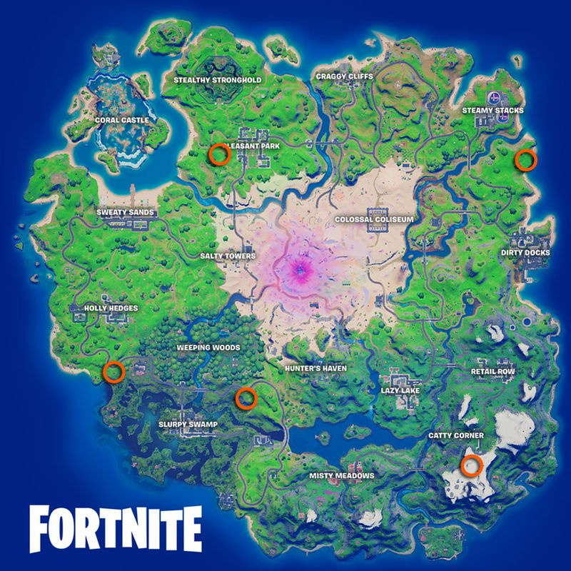 Fortnite Snowmando Outposts platskarta