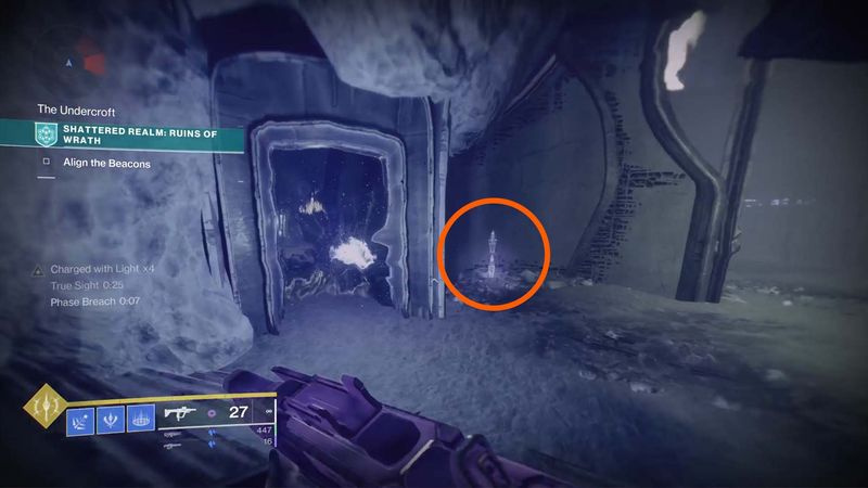 Destiny 2 Season of the Lost Shattered Realm undercroft gåtfull mysterium barriär genombrott kompass enhet