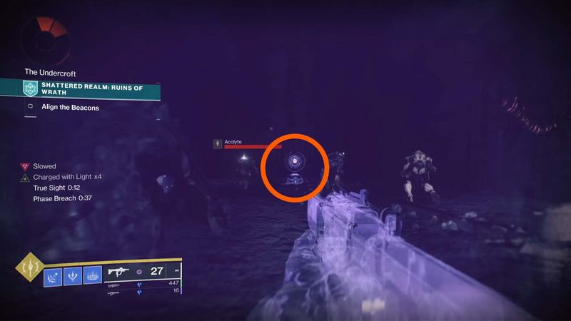 Destiny 2 säsong av den förlorade splittrade riket ascendant mysterium kista ruiner av vrede relik orb i Scoroboth boss kamp