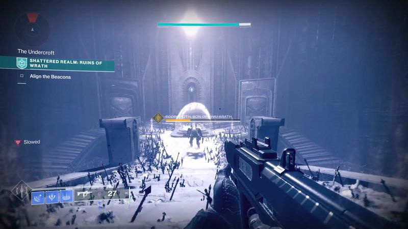 Destiny 2 säsong av den förlorade splittrade riket ascendant mysterium kista ruiner av vrede Hive Knight Scoroboth boss kamp