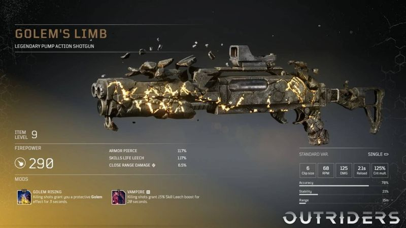 Outriders legendäre Waffen