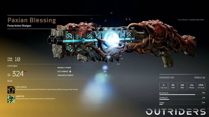 Outriders legendäre Waffen
