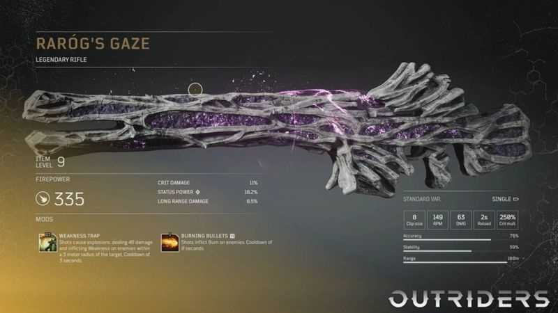 Outriders legendäre Waffen