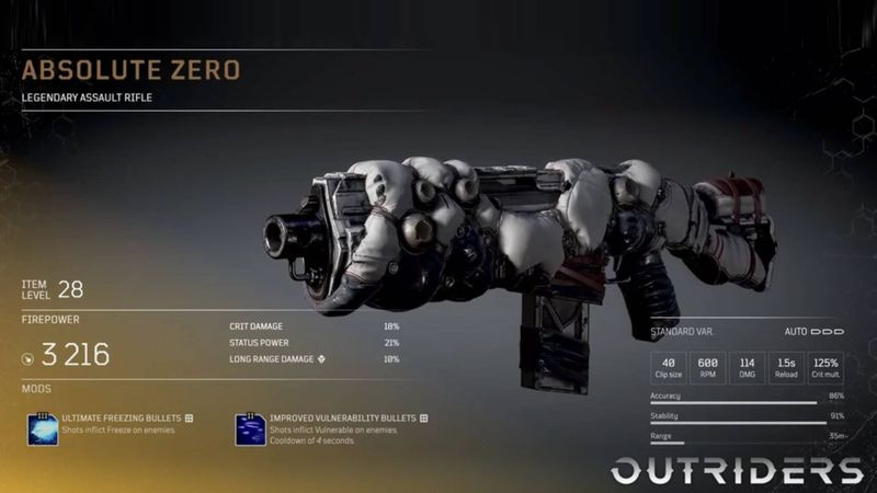 Outriders legendäre Waffen