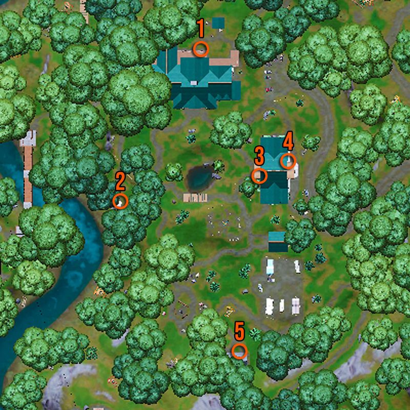 Fortnite savnet person tegner steder Weeping Woods kort