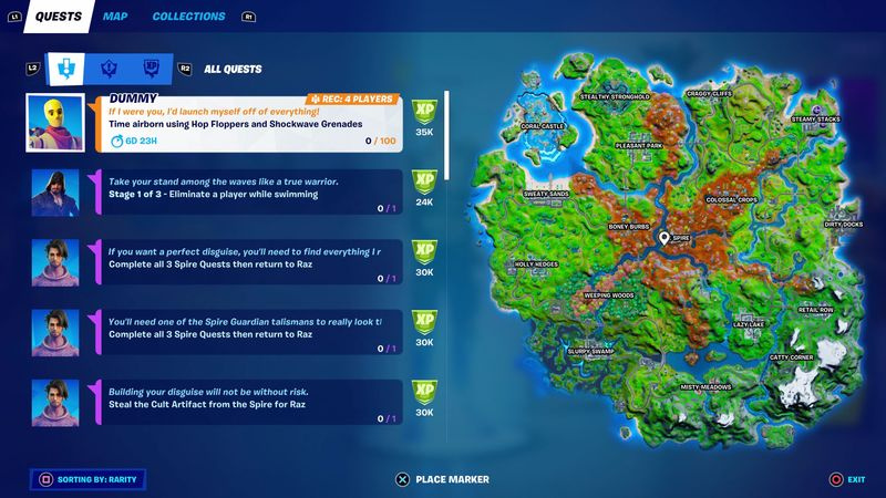 Fortnite Week 10 -tehtävät, kausi 6