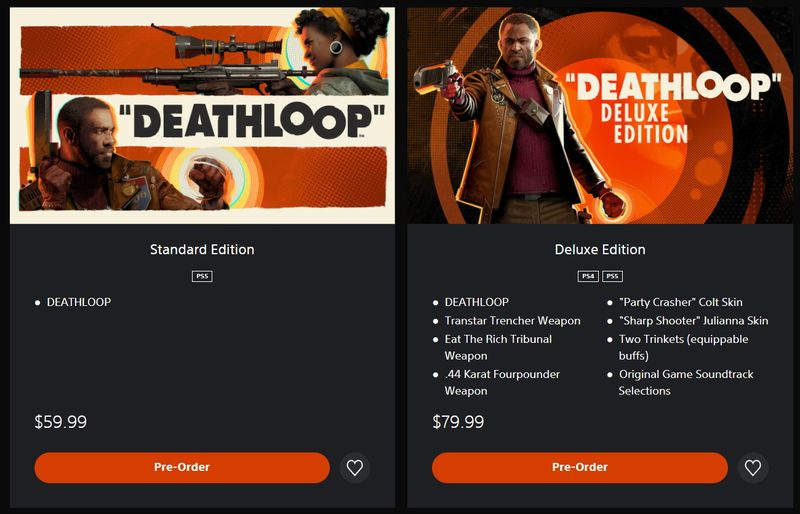 Deathloop PlayStation Store-vermelding