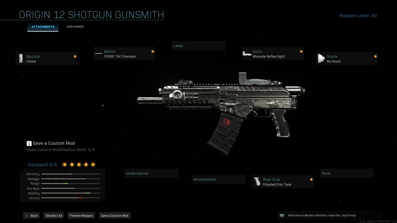 Modern Warfare bästa hagelgevär: Origin 12