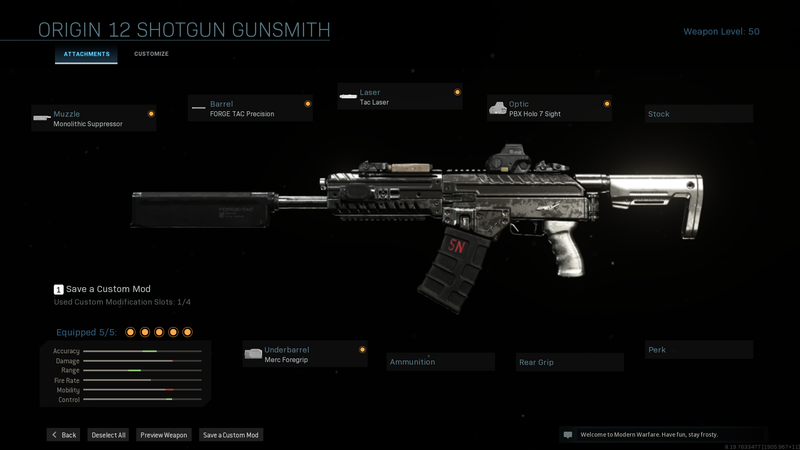 Modern Warfare bästa hagelgevär: Origin 12