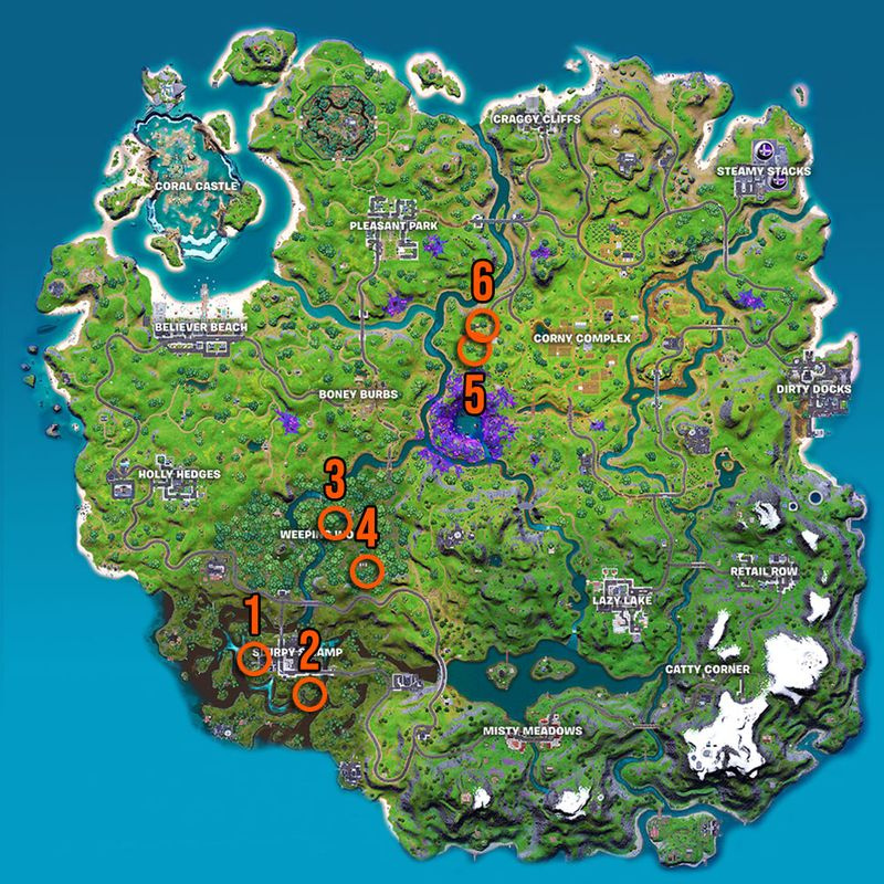 Fortnite-Zielattrappen-Standortkarte