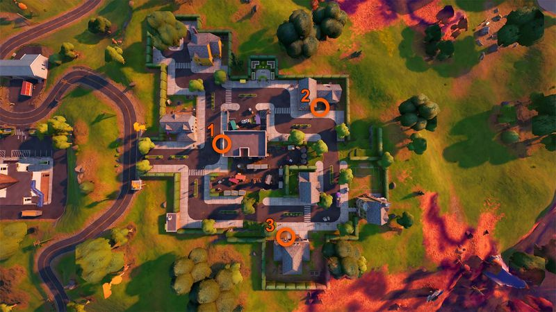 Fortnite Ghostbuster -kyltit tehtävän kohteena oleva holly hedges -sijaintikartta