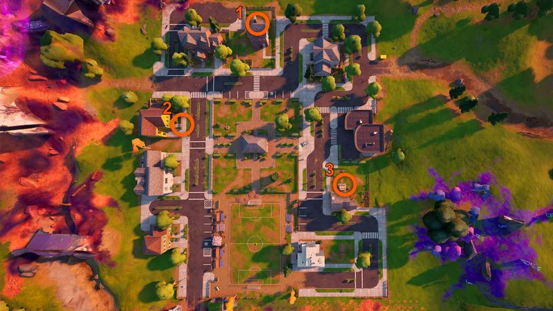 Fortnite Ghostbuster signs quest tavoite miellyttävä puiston sijaintikartta