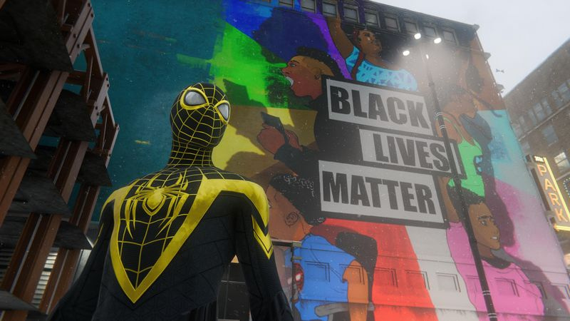 Spider-Man: Miles Morales BLM vægmaleri