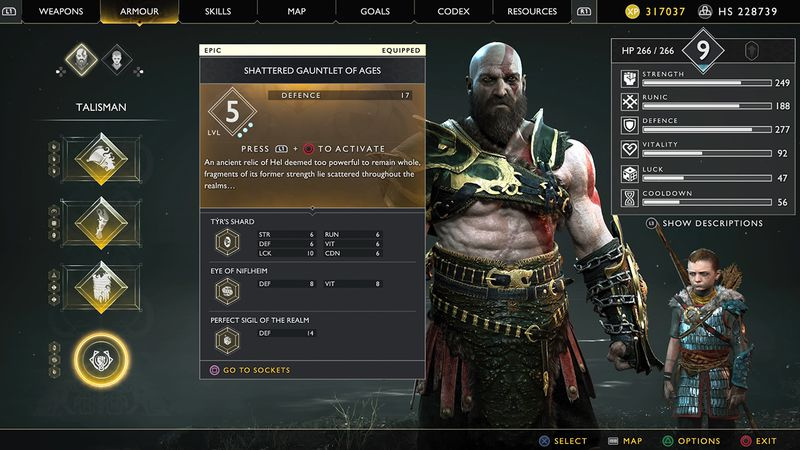 Talismanen The God of War Shattered Gauntlet of Ages