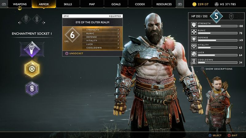 The Eye of the Outer Realm-förtrollning i God of War