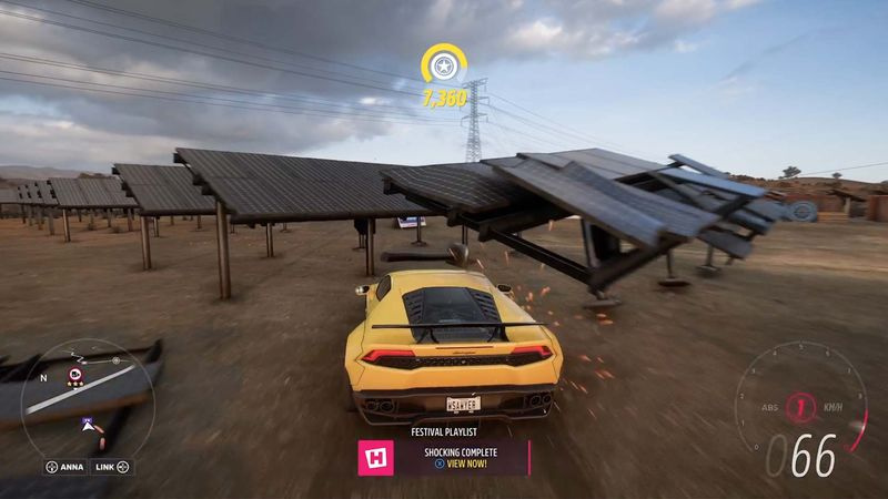 Forza Horizon 5 lamborghini huracan sjokkerende forzathon daglig utfordring ødelegge solcellepaneler