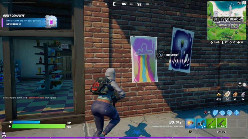 Hur man interagerar med Fortnite Rift-affischer