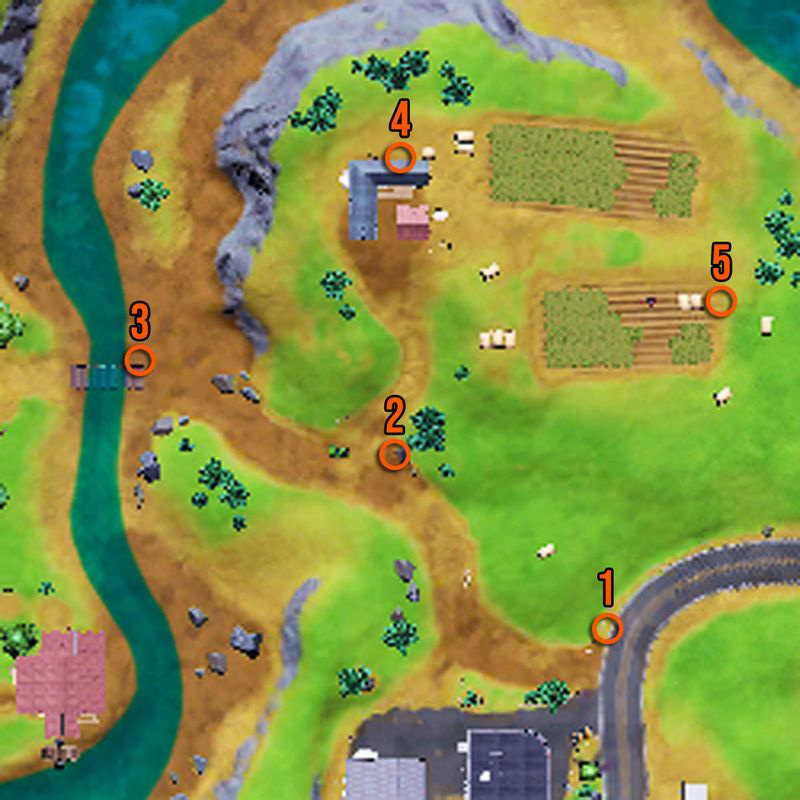 Kort over Fortnite Prepper Supplies placeringer