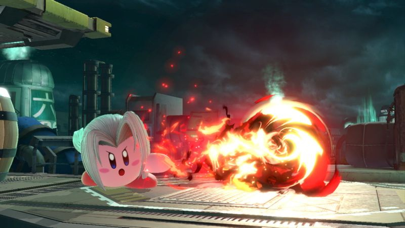 Kirby käyttää Flarea Sephirothina