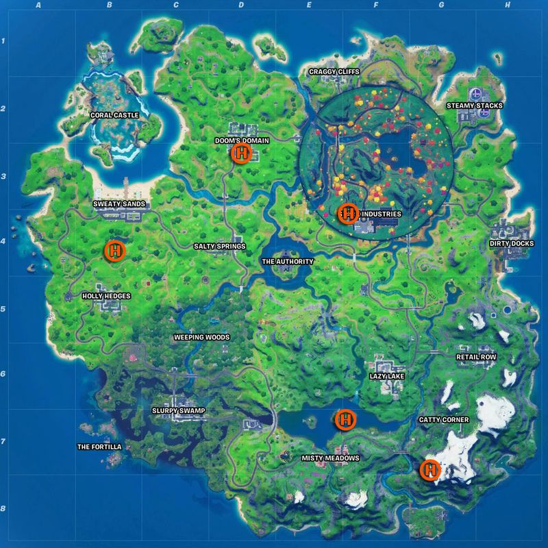 Fortnite Helicopters platskarta