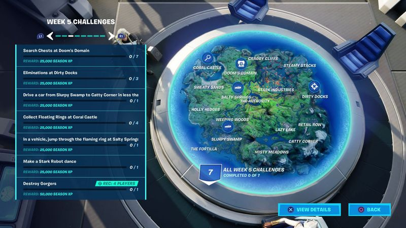 Fortnite uge 5 udfordringer sæson 4
