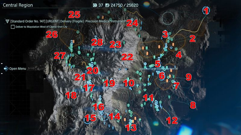 Death Stranding förbereder öra och uppgraderingar - Central Region