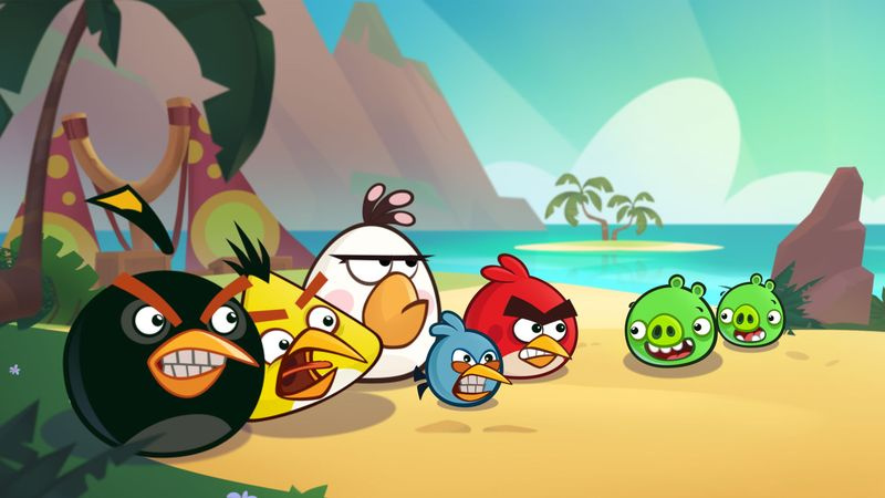 Skærmbilleder fra Apple Arcade udgiver Angry Birds Reloaded