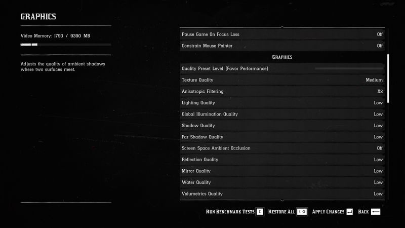 Red Dead Redemption 2 PC prestandainställningar