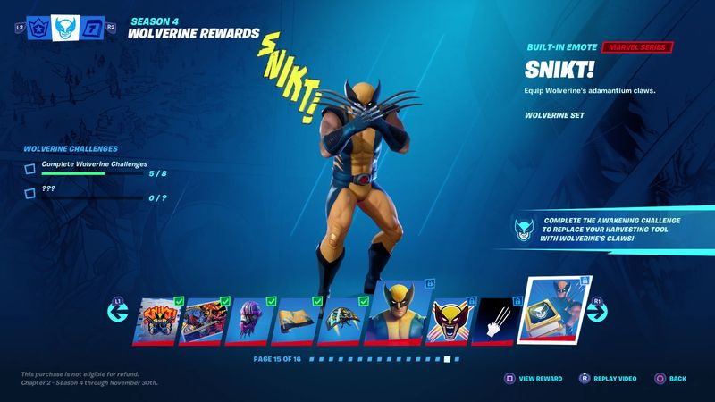 Sfide di Fortnite Wolverine