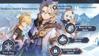Genshin Impact Shadow temidden van sneeuwstormen
