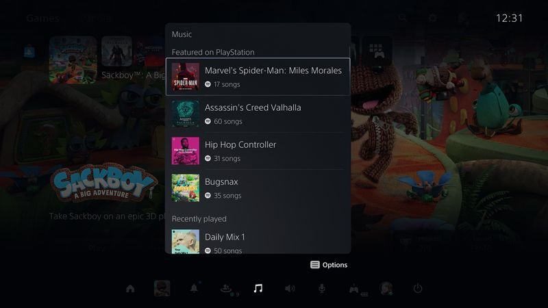 PS5 Spotify