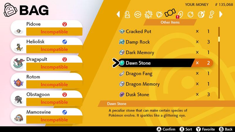Pokemon Schwert und Schild Dawn Stone