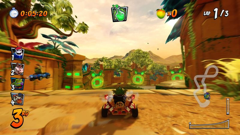 Crash Team Racing -vinkkejä Paina ympyrää saatuasi laatikon saadaksesi välittömän käynnistyksen