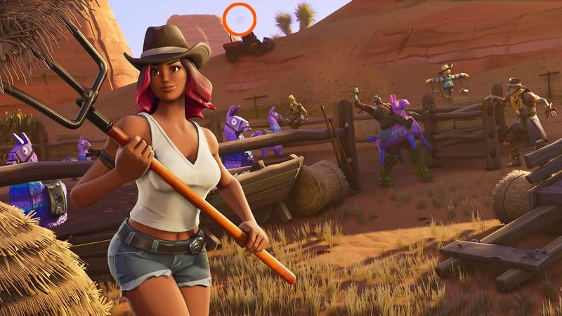 Fortnite Hunting Party Week 1 Skärm med dold Battle Star