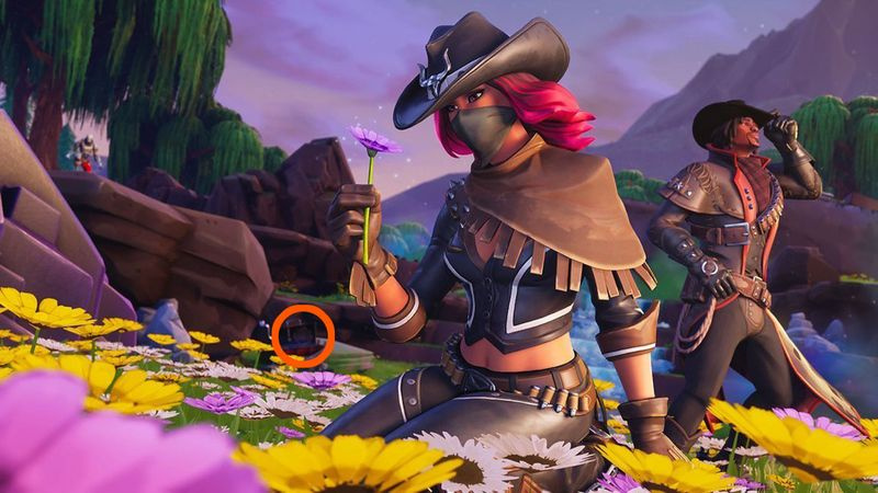Fortnite Hunting Party Vecka 9 Skärm med dold Battle Star