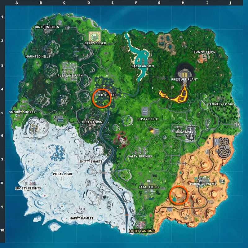 Fortnite Memorial do lokalizacji kostki