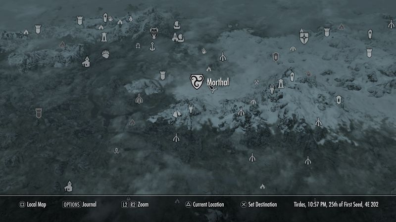 Mappa di Skyrim: Mortale