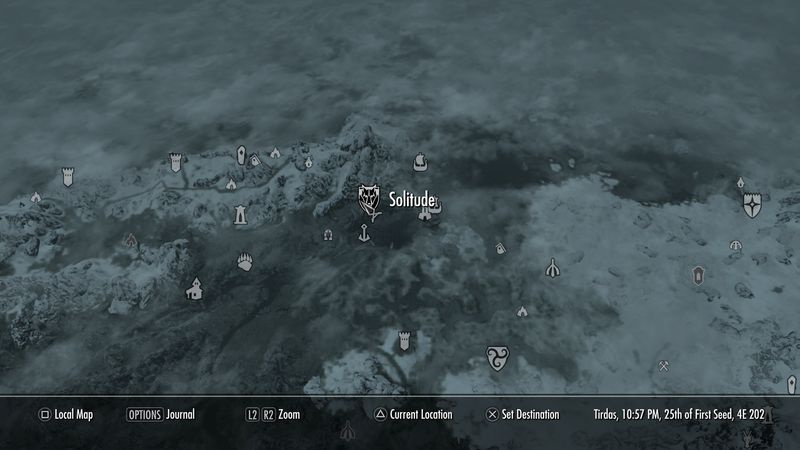 Mappa di Skyrim: solitudine
