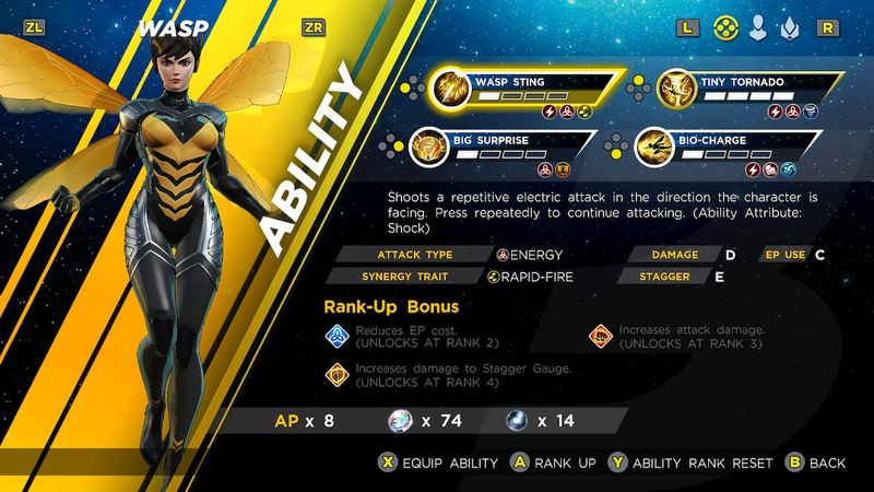 paras Marvel Ultimate Alliance 3 hahmoa Wasp